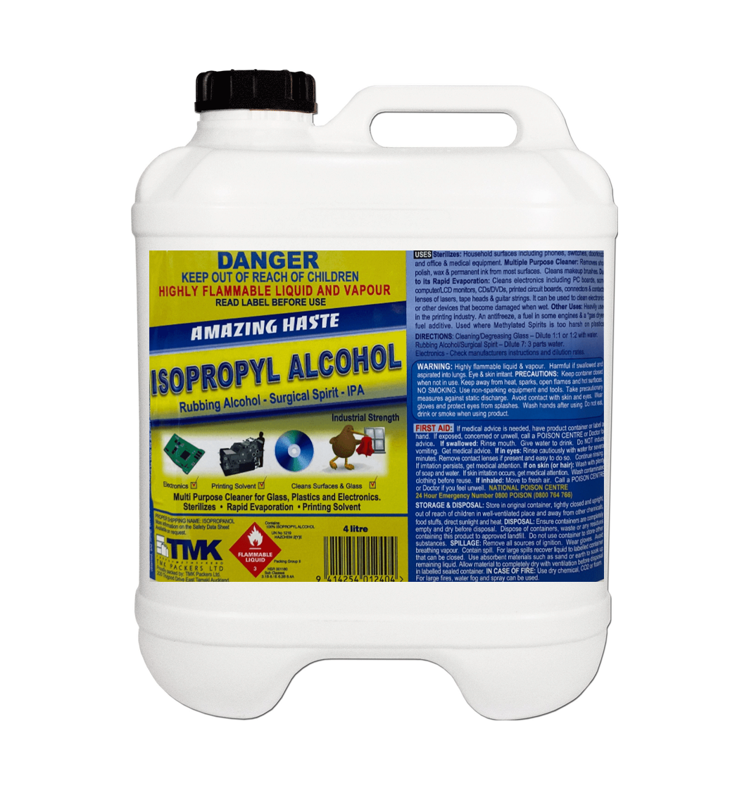 Isopropyl Alcohol IPA Rubbing Alcohol Electronics Cleaner 20L - Chemmate NZ