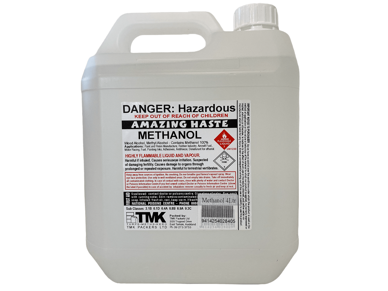 Methanol Wood Alcohol Industrial Solvent 20L - Chemmate NZ