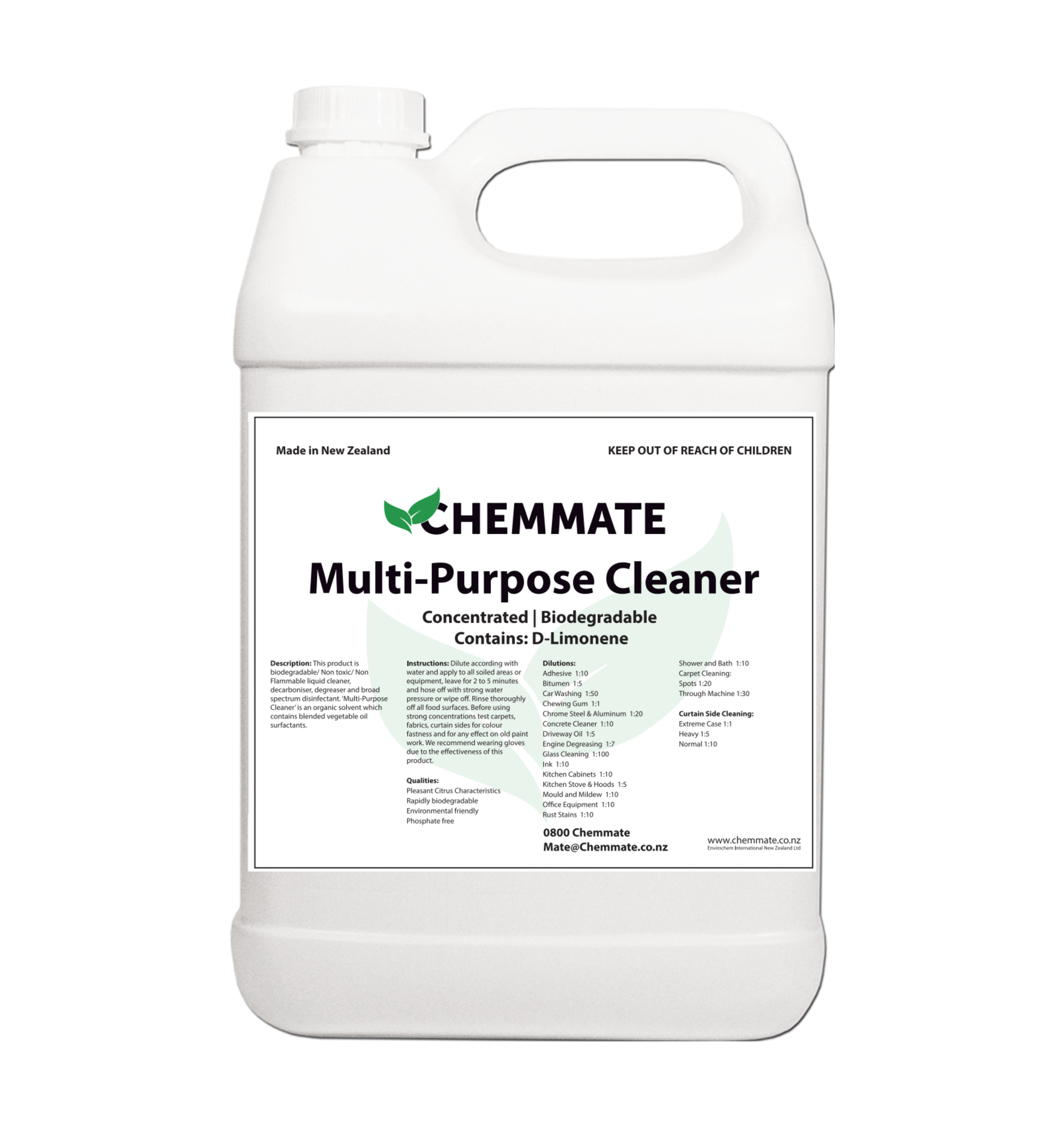 Multi-Purpose Cleaner Heavy Duty Non-Caustic Degreaser 5L - Chemmate NZ