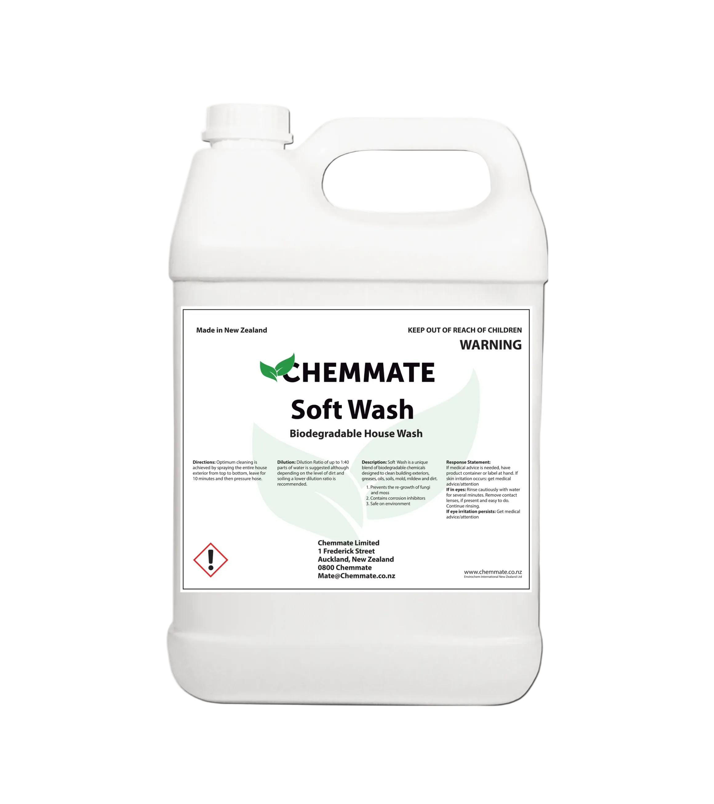 Soft Wash House Wash Concentrate Exterior Cleaner 5L - Chemmate NZ