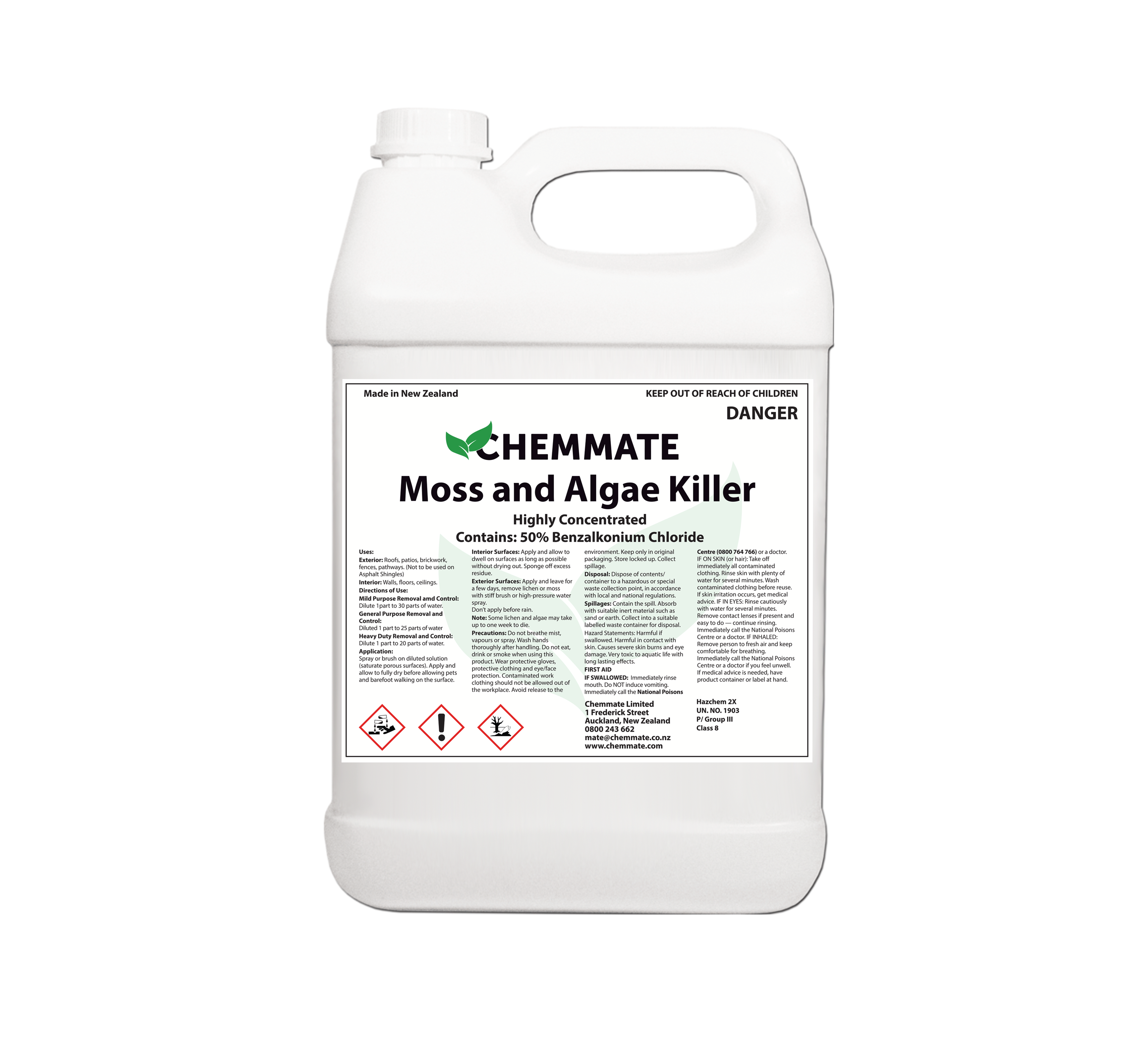 Moss & Algae Killer - 50% Benzalkonium Chloride
