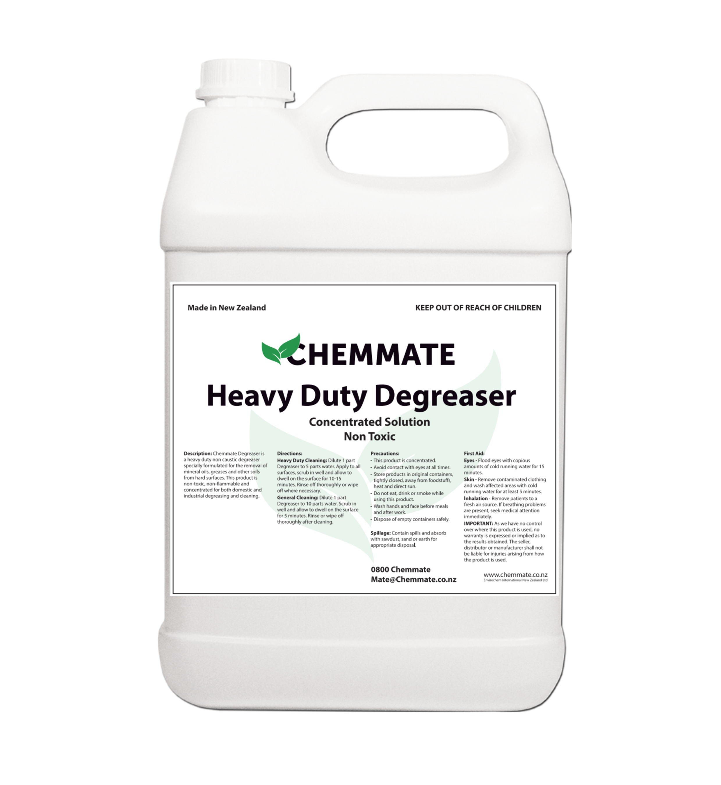 Heavy Duty Degreaser Industrial Non-Caustic 5L - Chemmate NZ