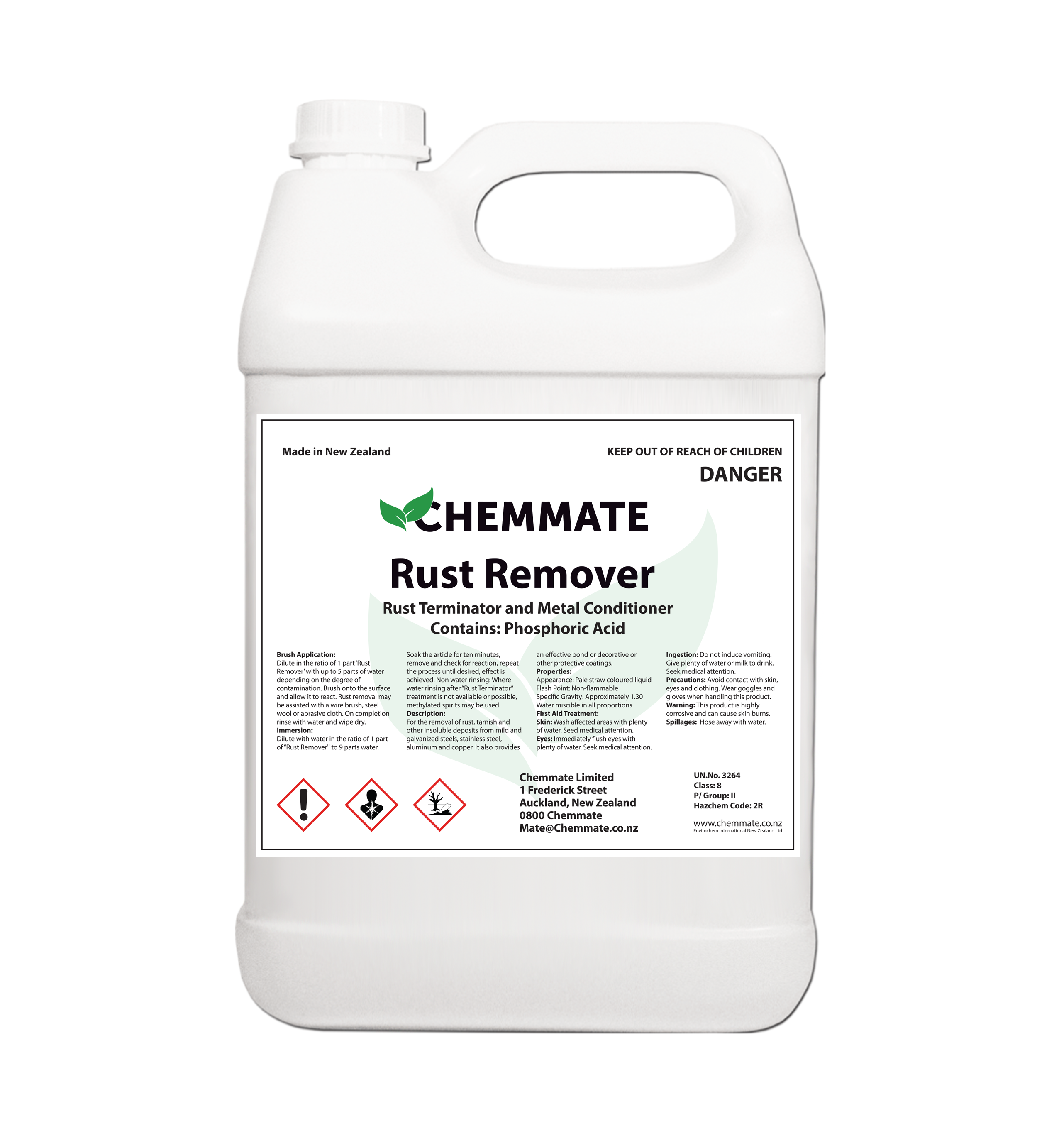 Rust Remover Industrial Strength Phosphoric Acid 5L - Chemmate NZ