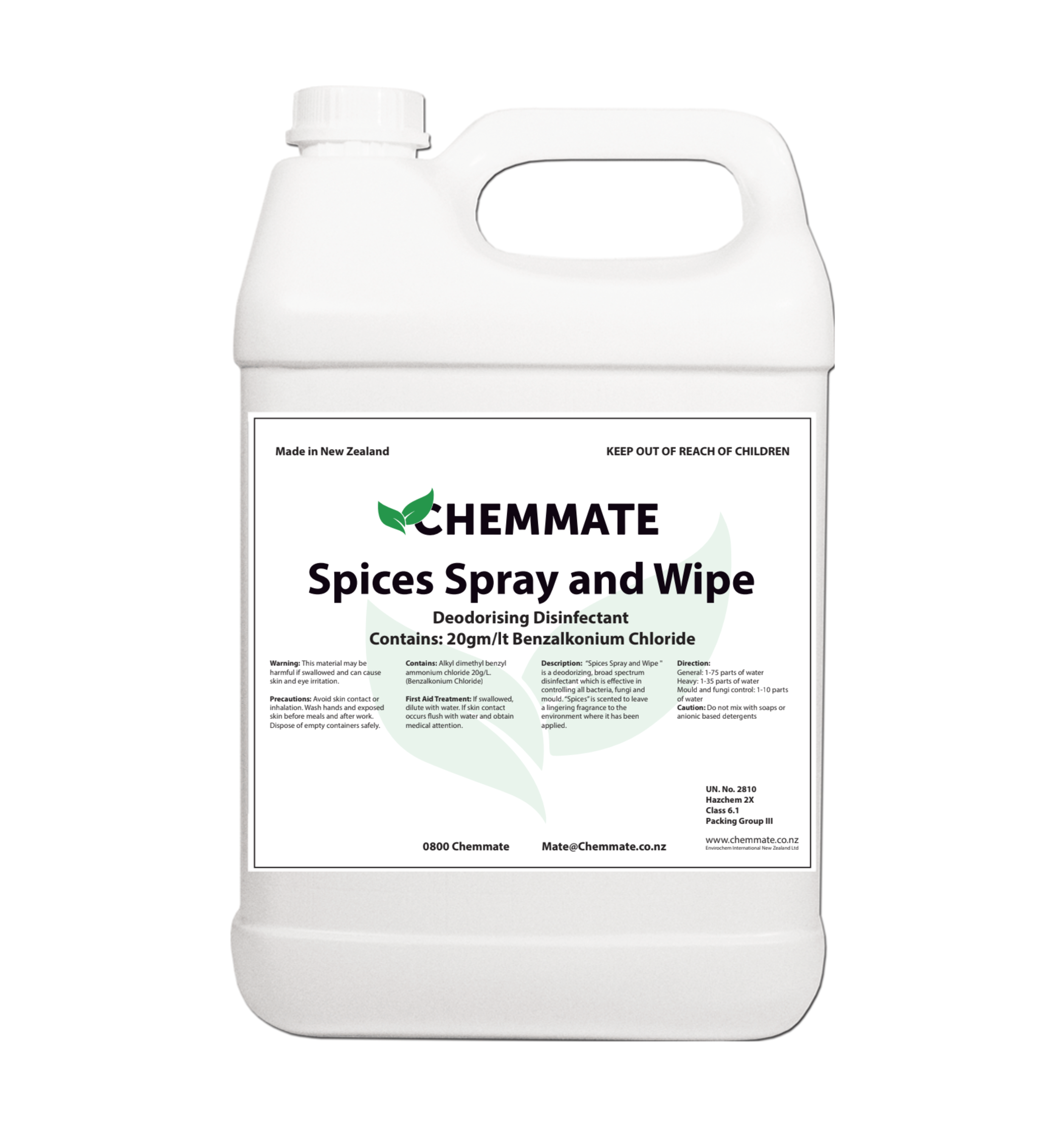 Spices Deodorising Disinfectant Broad Spectrum 5L - Chemmate NZ