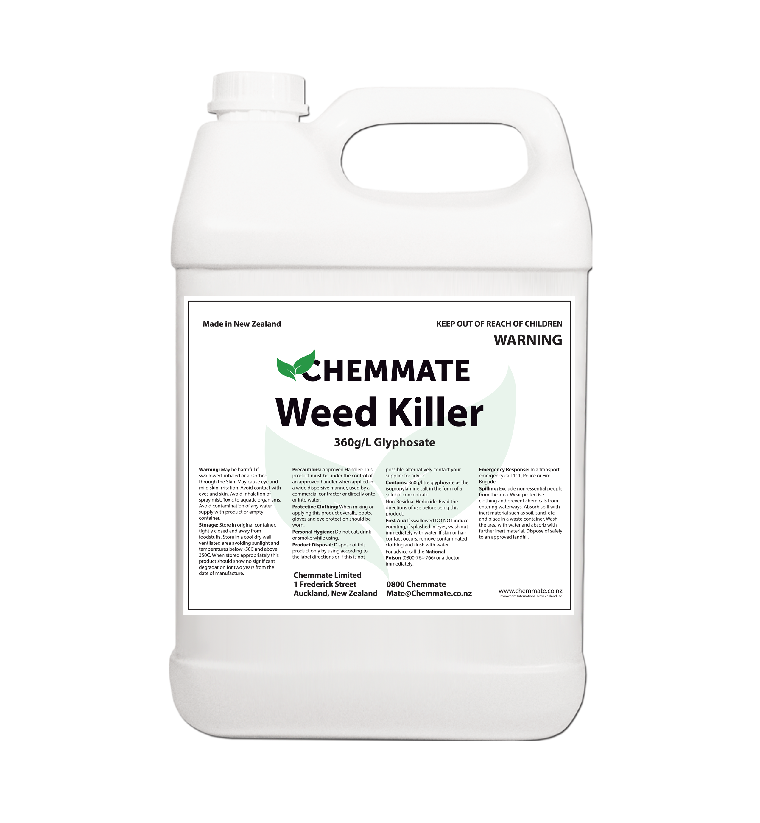Weed Killer Glyphosate Concentrate Herbicide 5L - Chemmate NZ